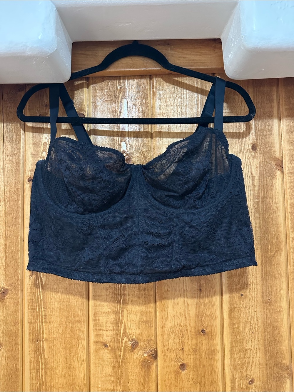SKIMS Woman’s Black Onyx Lace Corset Bustier Bra Size 2X